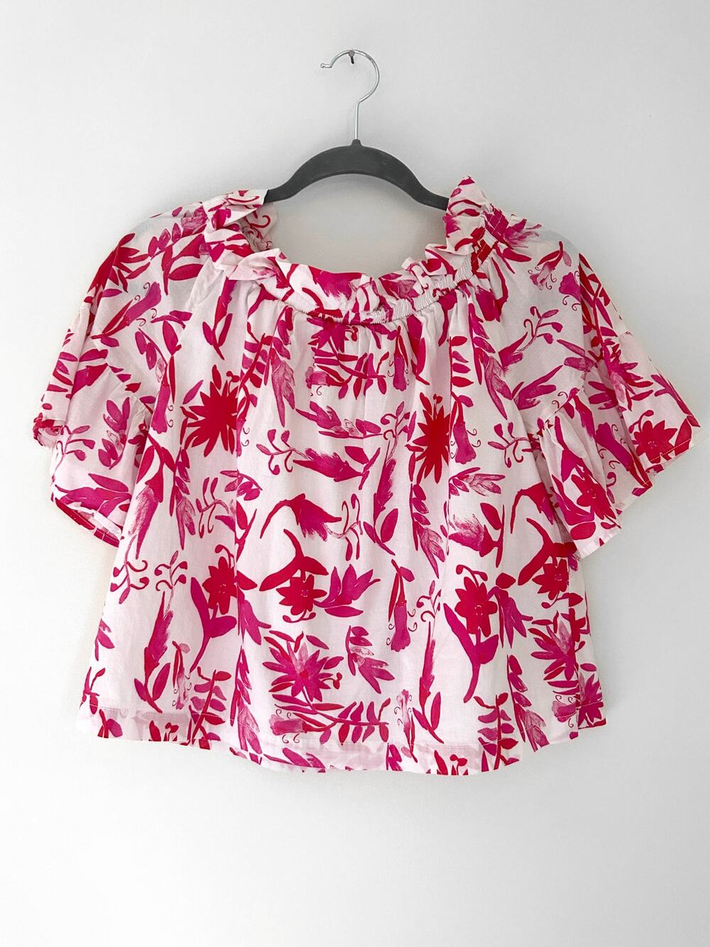 Women’s Pink Floral Off-Shoulder Blouse
